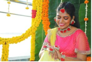 Real flower jewellery for haldi