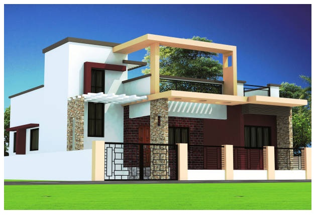 Village Single Floor Home Front Design