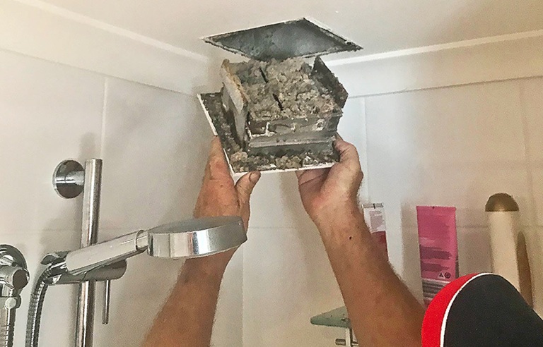 how to clean bathroom exhaust fan
