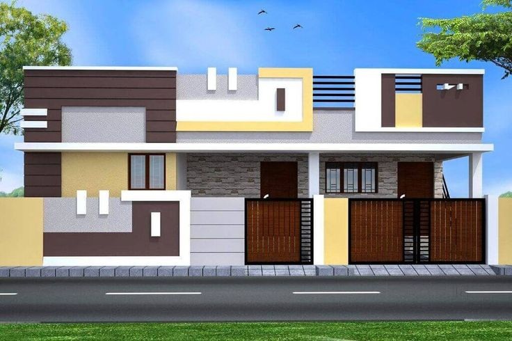 Small Village Single Floor Home Front Design