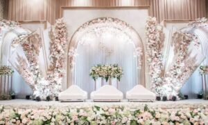 Backdrop Low Budget Wedding Stage Decoration