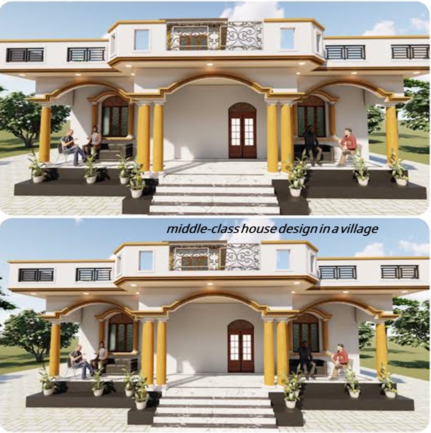 middle-class house design in a village